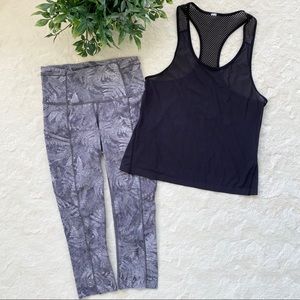 Lululemon fast & free crop alpine leaf leggings